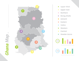 Ghana Kaart Infographic vector