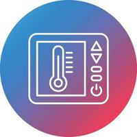 thermostaat lijn helling cirkel achtergrond icoon vector