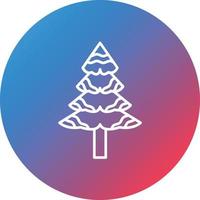 sneeuw gedekt boom lijn helling cirkel achtergrond icoon vector