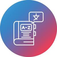 taal aan het leren lijn helling cirkel achtergrond icoon vector