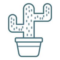 cactus lijn twee kleuren icoon vector