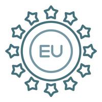 EU lijn twee kleur icoon vector