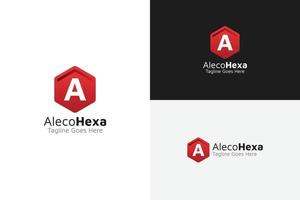 aleco hexa een brief logo vector