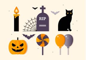 Gratis Flat Halloween Vector elementen-collectie