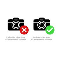 Nee fotograaf vector teken. geschikt voor ontwerp element van tekens verbieden nemen foto's in zeker plaatsen. toestemming naar nemen foto's symbool.