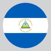 vlak cirkel vormig illustratie van Nicaragua vlag vector