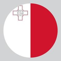 vlak cirkel vormig illustratie van Malta vlag vector