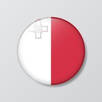 glanzend knop cirkel vormig illustratie van Malta vlag vector