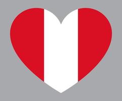 vlak hart vormig illustratie van Peru vlag vector