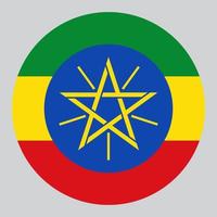 vlak cirkel vormig illustratie van Ethiopië vlag vector