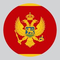 vlak cirkel vormig illustratie van Montenegro vlag vector