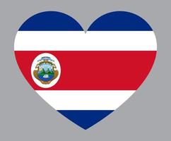 vlak hart vormig illustratie van costa rica vlag vector