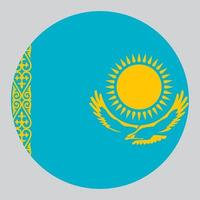 vlak cirkel vormig illustratie van Kazachstan vlag vector