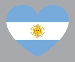 vlak hart vormig illustratie van Argentinië vlag vector