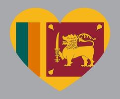 vlak hart vormig illustratie van sri lanka vlag vector