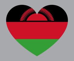 vlak hart vormig illustratie van Malawi vlag vector