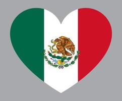 vlak hart vormig illustratie van Mexico vlag vector