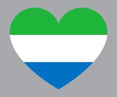 vlak hart vormig illustratie van Sierra Leone vlag vector