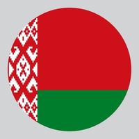 vlak cirkel vormig illustratie van Wit-Rusland vlag vector