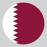 vlak cirkel vormig illustratie van qatar vlag vector