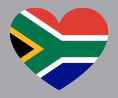 vlak hart vormig illustratie van zuiden Afrika vlag vector