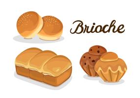 Frans Brioche Broodbroodje en Muffin vector