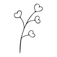 bloemen met harten. verklaring van liefde. valentijnsdag dag geschenk vector icoon