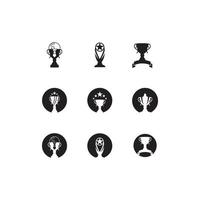 trofee zwart silhouet logo vector sjabloon