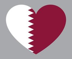 vlak hart vormig illustratie van qatar vlag vector