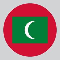 vlak cirkel vormig illustratie van Maldiven vlag vector