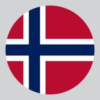 vlak cirkel vormig illustratie van Noorwegen vlag vector