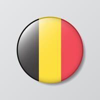 glanzend knop cirkel vormig illustratie van belgie vlag vector