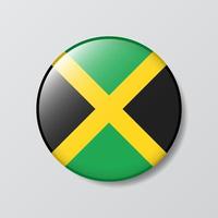 glanzend knop cirkel vormig illustratie van Jamaica vlag vector