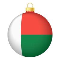 Kerstmis boom bal met Madagascar vlag. icoon voor Kerstmis vakantie vector