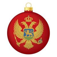 Kerstmis boom bal met Montenegro vlag. icoon voor Kerstmis vakantie vector