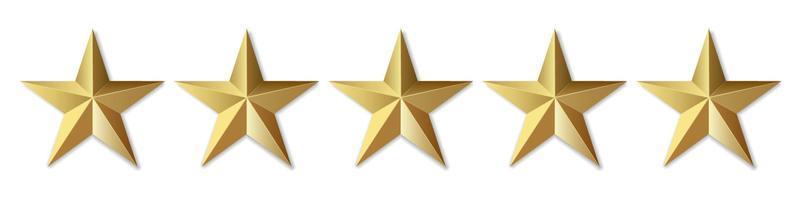 vijf gouden sterren Product beoordeling recensie voor apps en websites vector