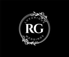 rg initialen brief bruiloft monogram logos sjabloon, hand- getrokken modern minimalistisch en bloemen Sjablonen voor uitnodiging kaarten, opslaan de datum, elegant identiteit. vector