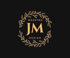 jm initialen brief bruiloft monogram logos verzameling, hand- getrokken modern minimalistisch en bloemen Sjablonen voor uitnodiging kaarten, opslaan de datum, elegant identiteit voor restaurant, boetiek, cafe in vector