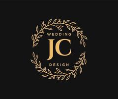 jc initialen brief bruiloft monogram logos verzameling, hand- getrokken modern minimalistisch en bloemen Sjablonen voor uitnodiging kaarten, opslaan de datum, elegant identiteit voor restaurant, boetiek, cafe in vector