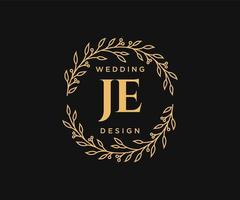 je initialen brief bruiloft monogram logos verzameling, hand- getrokken modern minimalistisch en bloemen Sjablonen voor uitnodiging kaarten, opslaan de datum, elegant identiteit voor restaurant, boetiek, cafe in vector