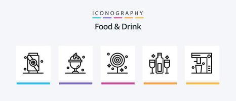voedsel en drinken lijn 5 icoon pak inclusief pizza. voedsel. voedsel. drankje. voedsel. creatief pictogrammen ontwerp vector