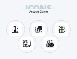 speelhal lijn gevulde icoon pak 5 icoon ontwerp. plezier. Speel. wedstrijd. spel. biljart vector