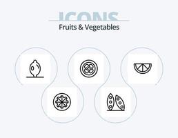 fruit en groenten lijn icoon pak 5 icoon ontwerp. . fruit. olijf. kokosnoot. gorki vector