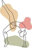 doorlopend lijn tekening van Dames geschiktheid yoga concept. vector Gezondheid illustratie.