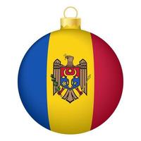 Kerstmis boom bal met Moldavië vlag. icoon voor Kerstmis vakantie vector