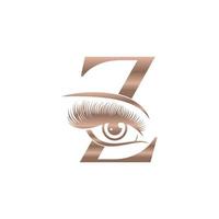 luxe schoonheid oog wimpers logo brief z vector