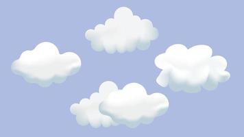 wit 3d wolk geïsoleerd Aan een blauw achtergrond. vector