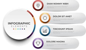 4 lijst van stappen, verticaal volgorde lay-out diagram, infographic element sjabloon vector