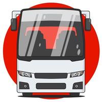 openbaar vervoer bus voorkant visie, vector illustratie