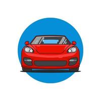 rood sport auto voorkant visie, vector illustratie